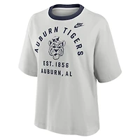 Women's Nike Gray Auburn Tigers Legacy Arch Script Boxy T-Shirt