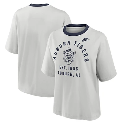 Women's Nike Gray Auburn Tigers Legacy Arch Script Boxy T-Shirt