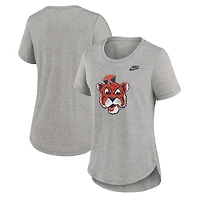 Women's Nike  Heather Gray Auburn Tigers Legacy Primary Logo Tri-Blend T-Shirt