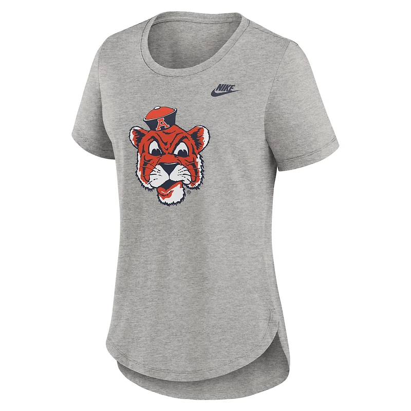 T-shirt Nike gris chiné Auburn Tigers Legacy Primary Logo Tri-Blend pour femme