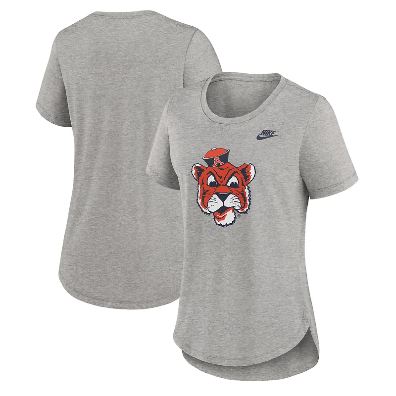 T-shirt Nike gris chiné Auburn Tigers Legacy Primary Logo Tri-Blend pour femme