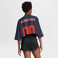 Women's Nike Navy Auburn Tigers Cropped Mesh Dri-FIT Fashion Jersey