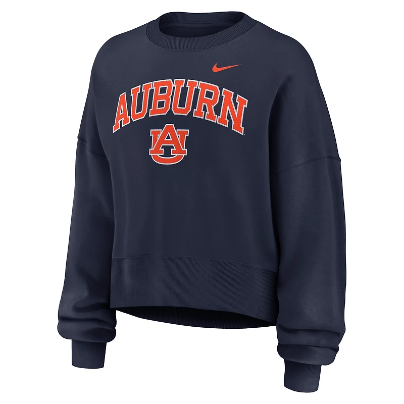 Sweat-shirt oversize Nike Navy Auburn Tigers Phoenix Arch pour femme