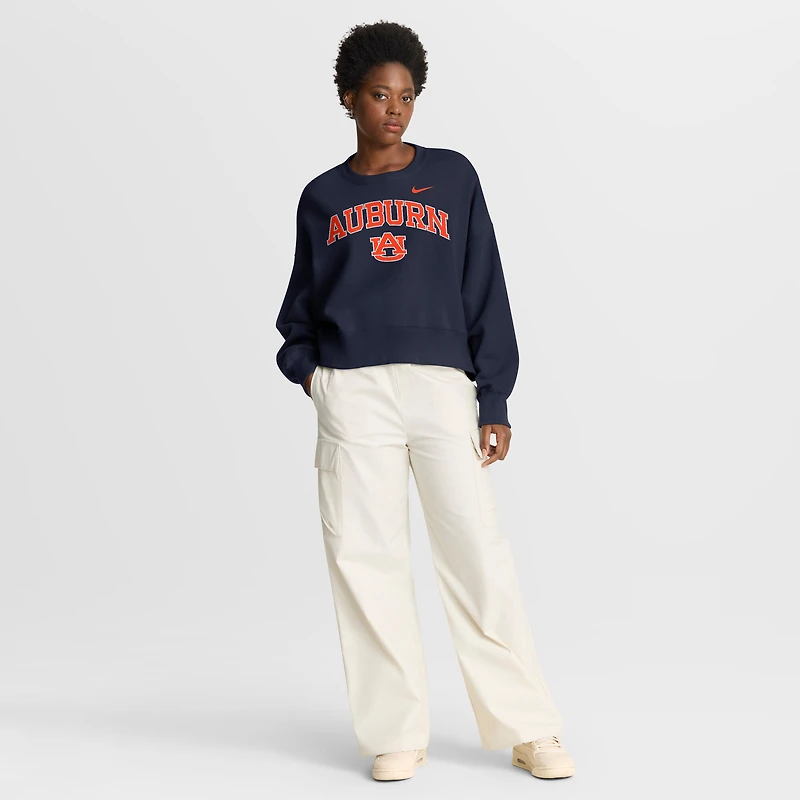 Women's Nike Navy Auburn Tigers Oversized Phoenix Arch Pullover Sweatshirt