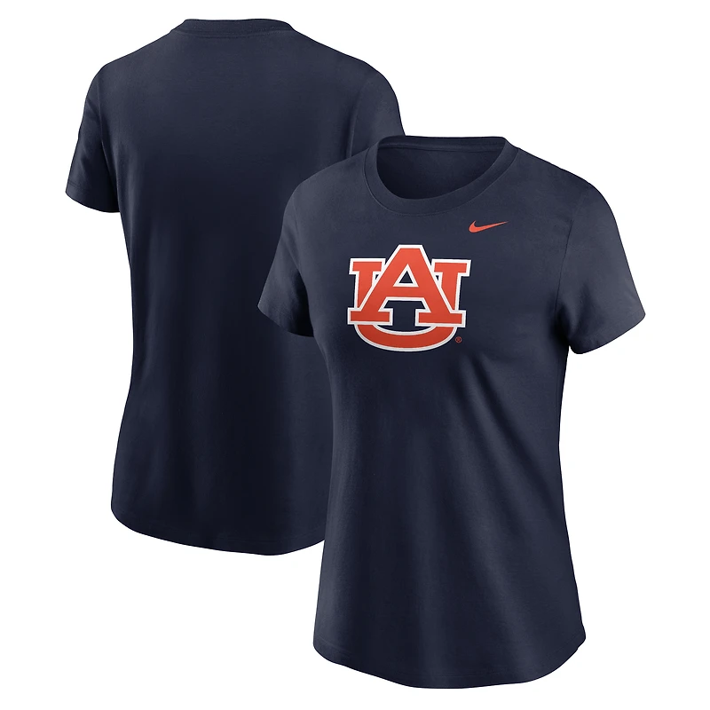 T-shirt Nike bleu marine Auburn Tigers avec logo principal pour femme