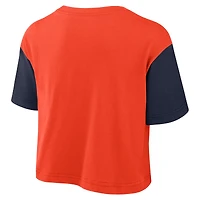 T-shirt court Nike Dri-FIT orange/bleu marine Auburn Tigers pour femme