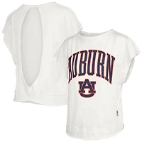 Women's Pressbox  Cream Auburn Tigers Nelson Movement Open Back Slub T-Shirt