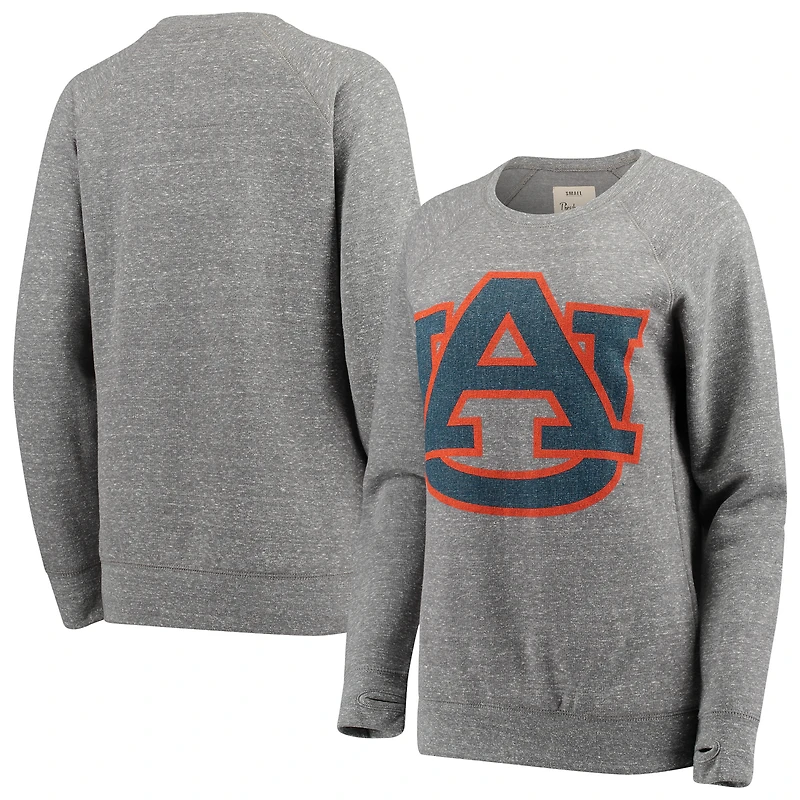 Sweat-shirt Pressbox gris chiné Auburn Tigers Big Team Logo Knobi Fleece Tri-Blend Crew Neck pour femme