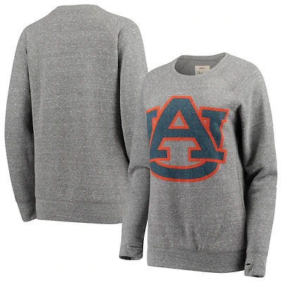 Sweat-shirt Pressbox gris chiné Auburn Tigers Big Team Logo Knobi Fleece Tri-Blend Crew Neck pour femme