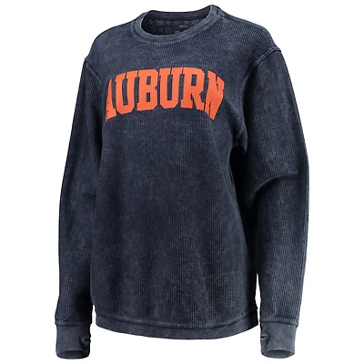 Sweat-shirt Pressbox Navy Auburn Tigers Comfy Cord Vintage Wash Basic Arch pour femme