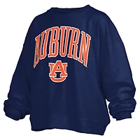 Sweat-shirt oversize à col rond pour femme, bleu marine, Auburn Tigers, Janise Arch Over Logo, longueur la taille