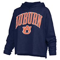 Women's Pressbox  Navy Auburn Tigers Nelson Arch Over Logo Long Sleeve Hooded Slub T-Shirt
