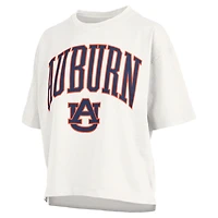 T-shirt oversize en jersey flammé blanc Pressbox pour femme, Auburn Tigers, grande taille, Nelson Motley Crew