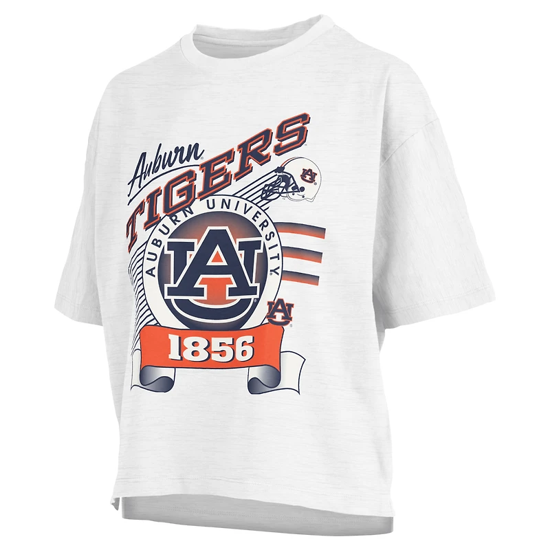 T-shirt Pressbox blanc Auburn Tigers Rock & Roll Slub pour femmes