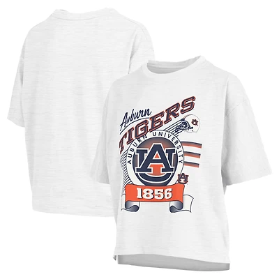 T-shirt Pressbox blanc Auburn Tigers Rock & Roll Slub pour femmes