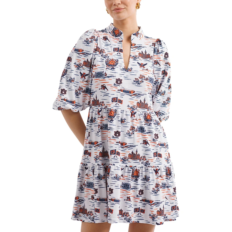 Robe Tory blanche/orange Auburn Tigers Tailgate Collection pour femme de Smith & Quinn