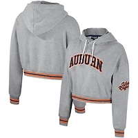 Sweat à capuche court scintillant pour femmes The Wild Collective Heather Grey Auburn Tigers