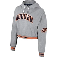 Sweat à capuche court scintillant pour femmes The Wild Collective Heather Grey Auburn Tigers