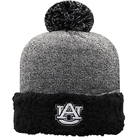 Bonnet en tricot à revers ajusté noir Auburn Tigers avec pompon pour femmes Top of the World