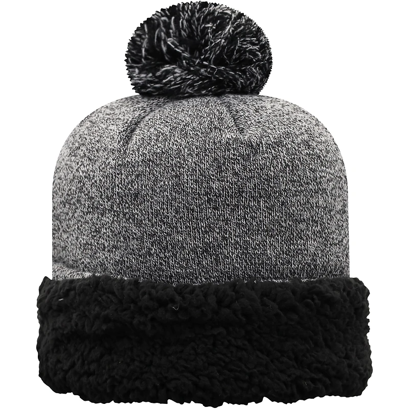 Bonnet en tricot à revers ajusté noir Auburn Tigers avec pompon pour femmes Top of the World