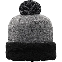 Bonnet en tricot à revers ajusté noir Auburn Tigers avec pompon pour femmes Top of the World