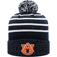 Bonnet en tricot à revers chatoyants Auburn Tigers bleu marine Top of the World pour femmes avec pompon