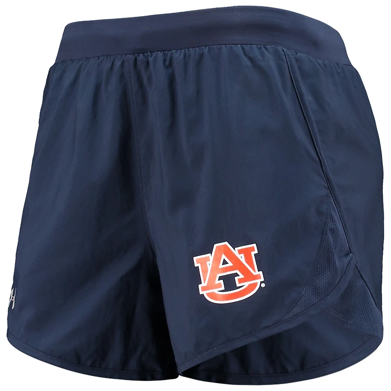 Women's Under Armour Navy Auburn Tigers Fly By Run 2.0 Performance Shorts