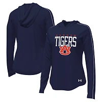 T-shirt à capuche manches longues Under Armour Navy Auburn Tigers Gameday Knockout pour femme