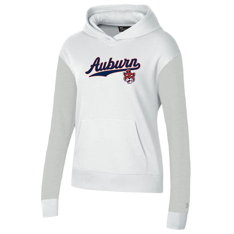 Women's Under Armour White Auburn Tigers All Day Pullover Hoodie