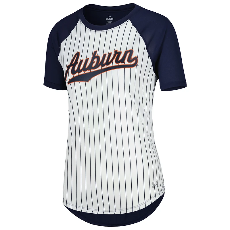 T-shirt Under Armour Gameday Pinstripe raglan blanc pour femme