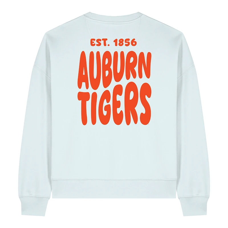 Women's Uscape Apparel  White Auburn Tigers Cloud Sweatshirt