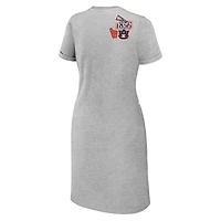 Women's WEAR by Erin Andrews Heather Gray Auburn Tigers Knotted T-Shirt Dress
