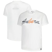 T-shirt pour femme avec inscription en perles cousues à la main White Auburn Tigers