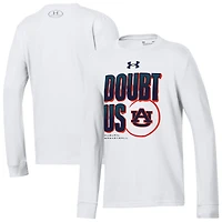 T-shirt à manches longues pour jeunes Under Armour White Auburn Tigers March Madness Unity