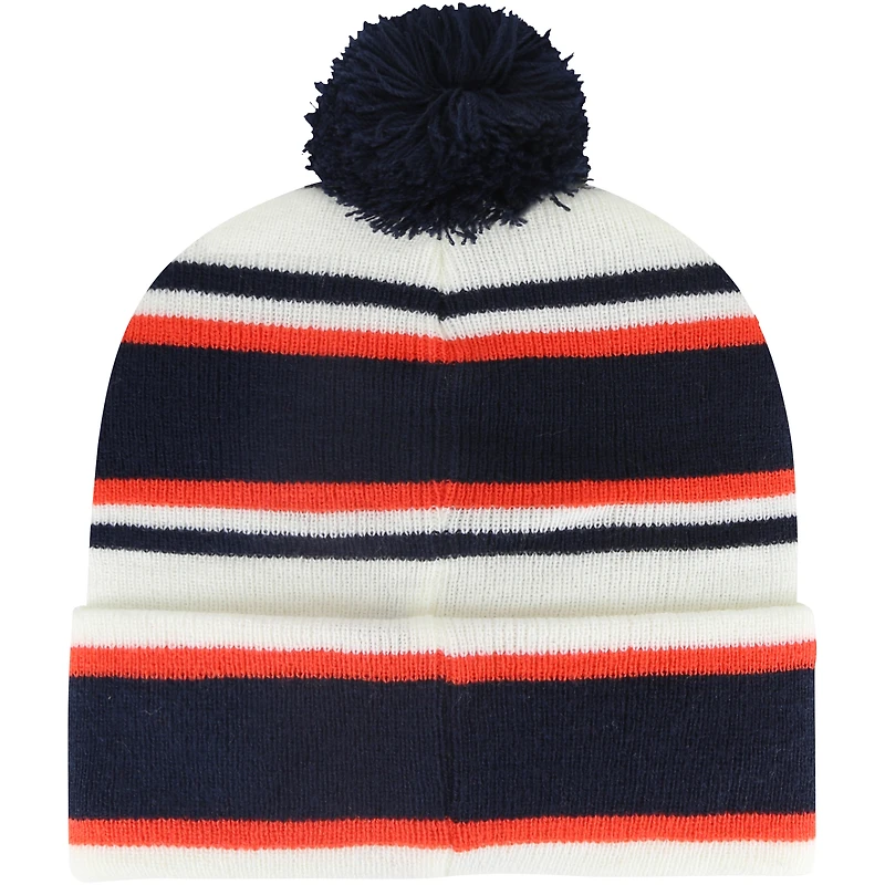 Bonnet en tricot à revers blanc Auburn Tigers Stripling '47 pour jeunes avec pompon