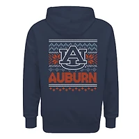 Youth  Navy Auburn Tigers Classic Holiday Sweater Hoodie