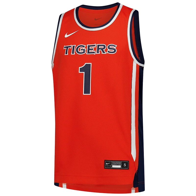 Maillot de basketball réplique Nike n° 1 Orange Auburn Tigers pour jeunes