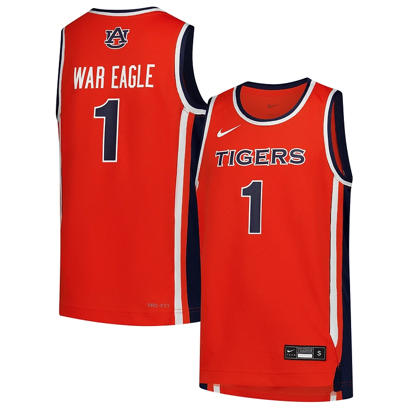 Maillot de basketball réplique Nike n° 1 Orange Auburn Tigers pour jeunes