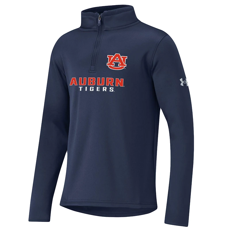Youth Under Armour Navy Auburn Tigers Fleece Quarter-Zip Jacket