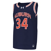 Maillot de basket-ball réplique pour jeunes Under Armour #34 bleu marine Auburn Tigers