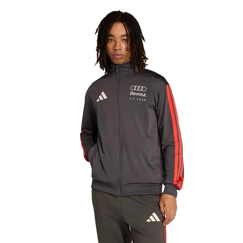Veste de survêtement zippée intégrale adidas Alphaskin Audi F1 Team couleur anthracite pour homme