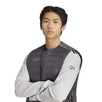 Gilet matelassé adidas gris Audi Engineers & Marketing pour homme, à boutons-pression intégrales.