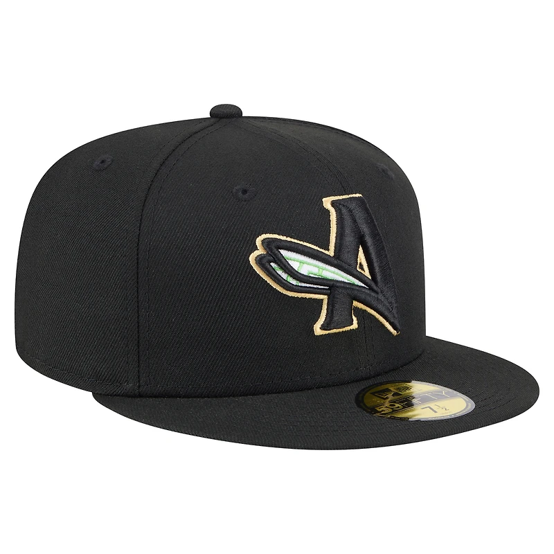 Men's New Era Black Augusta GreenJackets Authentic Collection 59FIFTY Fitted Hat