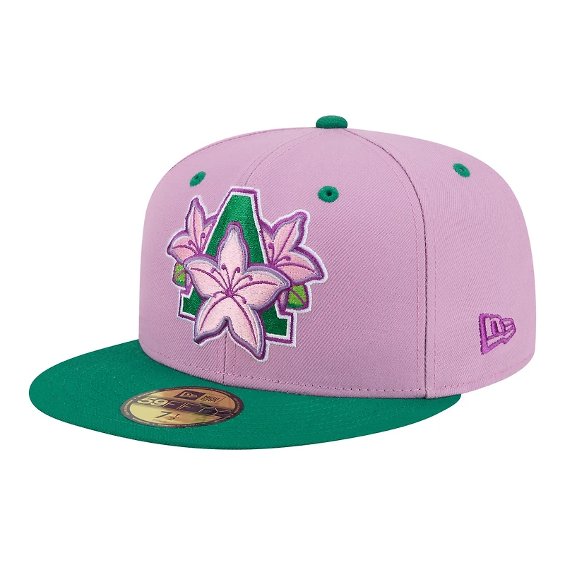 Casquette ajustée New Era rose/verte Augusta GreenJackets Minor League Theme Nights pour homme 59FIFTY