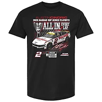 T-shirt noir Austin Cindric pour homme, drapeau à damier, Series éliminatoires NASCAR Cup 2025, pneus prix réduit