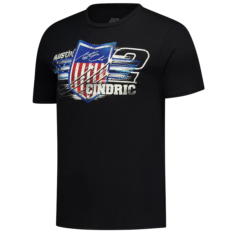 T-shirt homme classique noir Austin Cindric Flag 2-Spot Tri-Blend