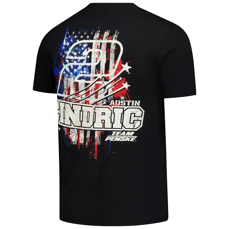T-shirt homme classique noir Austin Cindric Flag 2-Spot Tri-Blend