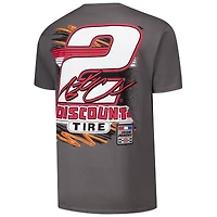 Men's Classic Ink Charcoal Austin Cindric Discount Tire 2-Spot T-Shirt