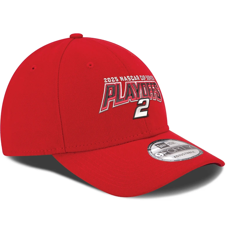 Casquette ajustable 9FORTY Austin Cindric rouge New Era pour homme, séries éliminatoires NASCAR Cup Series 2025