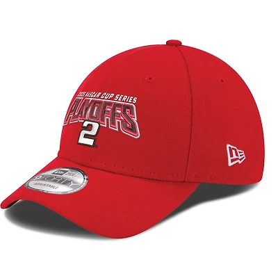 Men's New Era Red Austin Cindric 2025 NASCAR Cup Series Playoffs 9FORTY Adjustable Hat